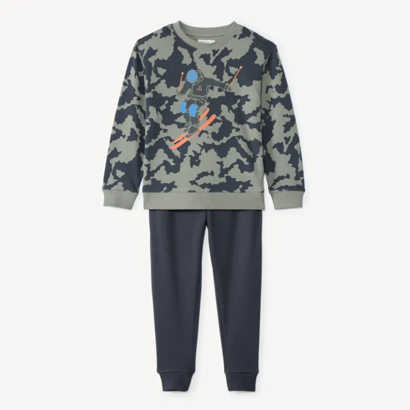 Jogging set met fleece ski patroon jongens