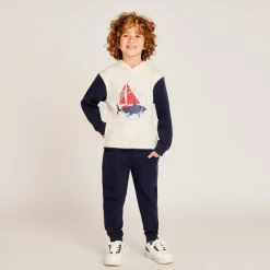 Jogging set met zeilbootprint jongens