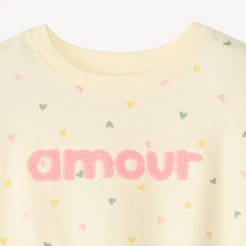Jogging set van 2 delen met harten: sweatshirt + legging voor baby meisje