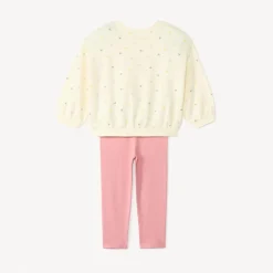 Jogging set van 2 delen met harten: sweatshirt + legging voor baby meisje