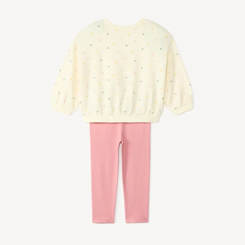 Jogging set van 2 delen met harten: sweatshirt + legging voor baby meisje