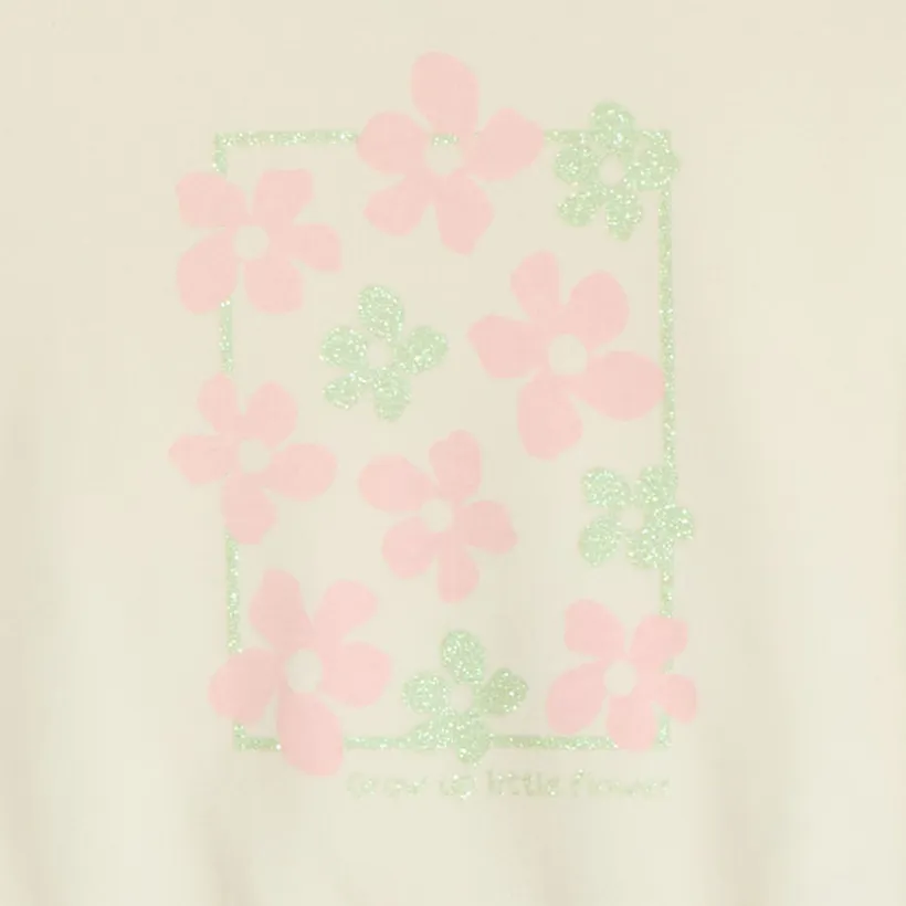 Jogging set van fleece met bloemenprint voor babymeisjes