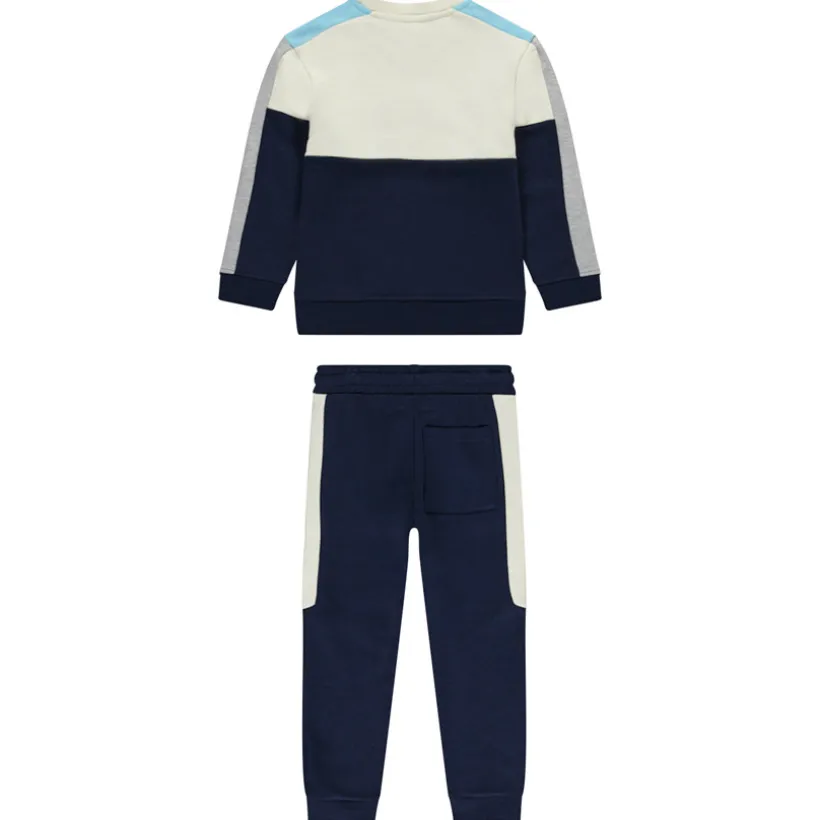Jogging set van fleece met colour block effect jongens