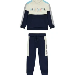 Jogging set van fleece met colour block effect jongens