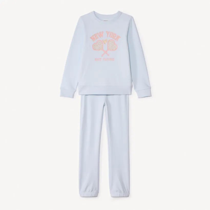 Joggingset van fleece met glinsterende print meisjes