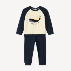 Joggingset van fleece met walvissenprint voor jongensbaby's
