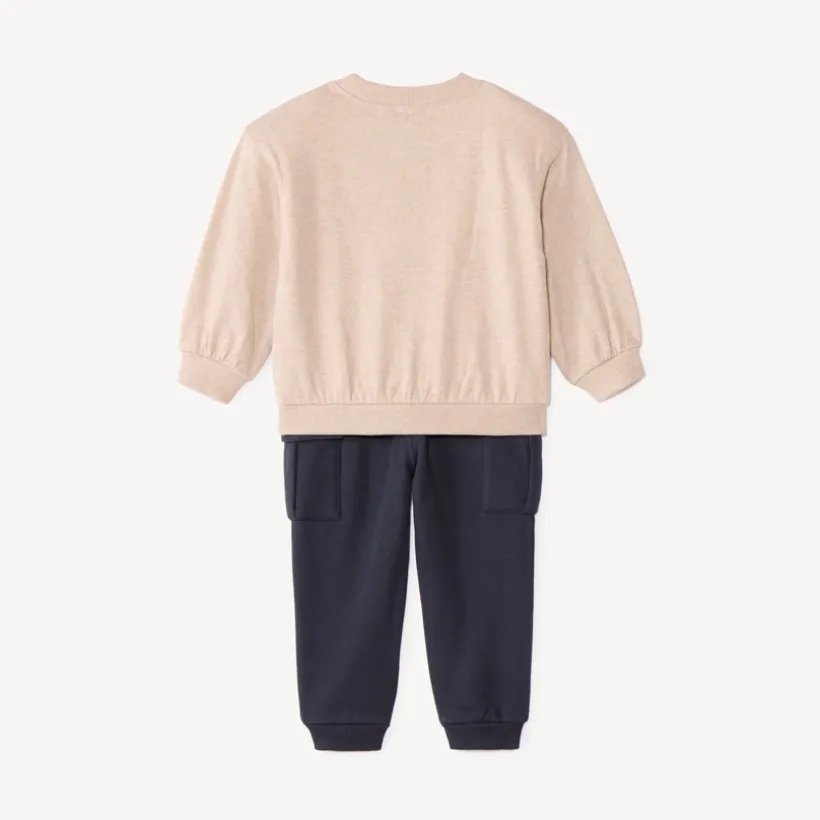 Jogging set voor babyjongen met fancy badstof patch