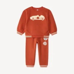 Joggingset voor babyjongen met geborduurde badstof auto