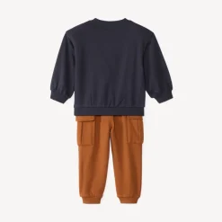 Jogging set voor babyjongen met fancy badstof patch