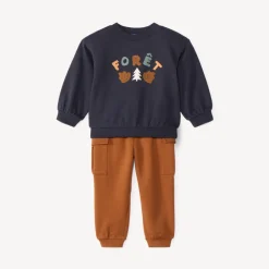 Jogging set voor babyjongen met fancy badstof patch