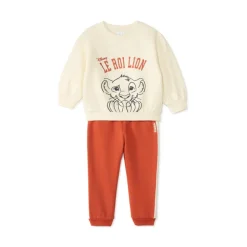 Joggingset voor babyjongens van fleecemateriaal met een fantasieprint