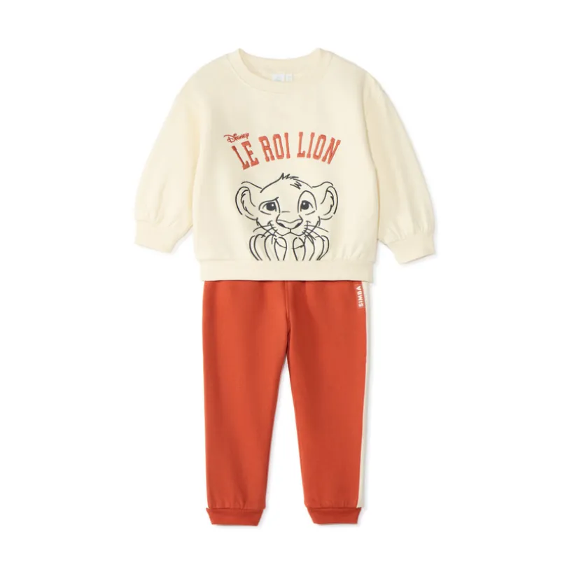 Joggingset voor babyjongens van fleecemateriaal met een fantasieprint