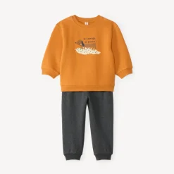 Joggingset voor babyjongens van fleecemateriaal met een fantasieprint