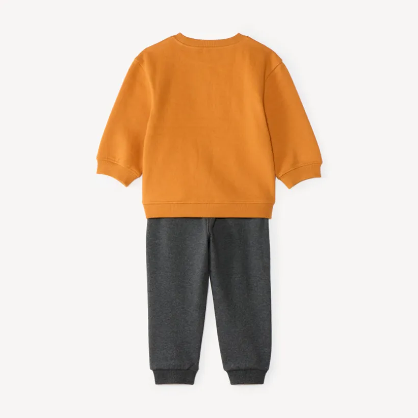 Joggingset voor babyjongens van fleecemateriaal met een fantasieprint