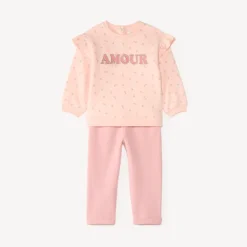 Jogging set voor babymeisjes met bloemenprint