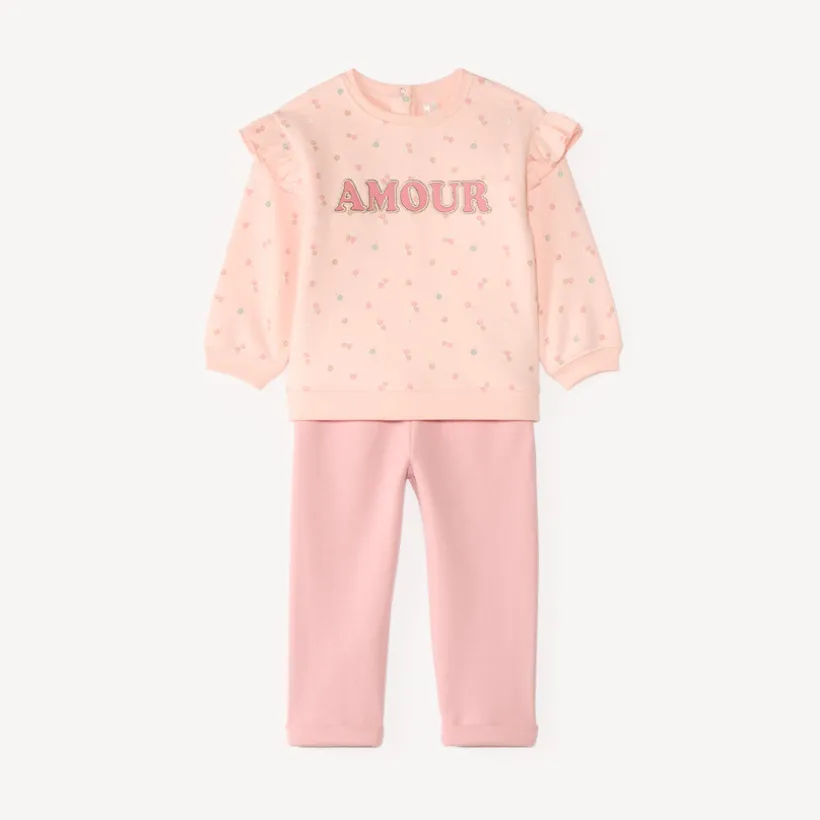 Jogging set voor babymeisjes met bloemenprint