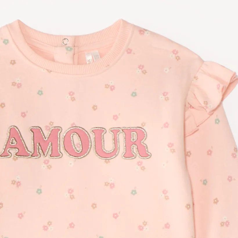 Jogging set voor babymeisjes met bloemenprint
