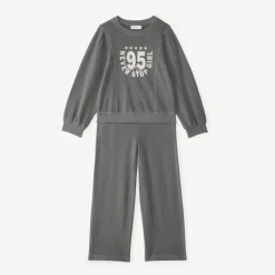 Jogging set voor meisjes in grijs met een vervaagde look