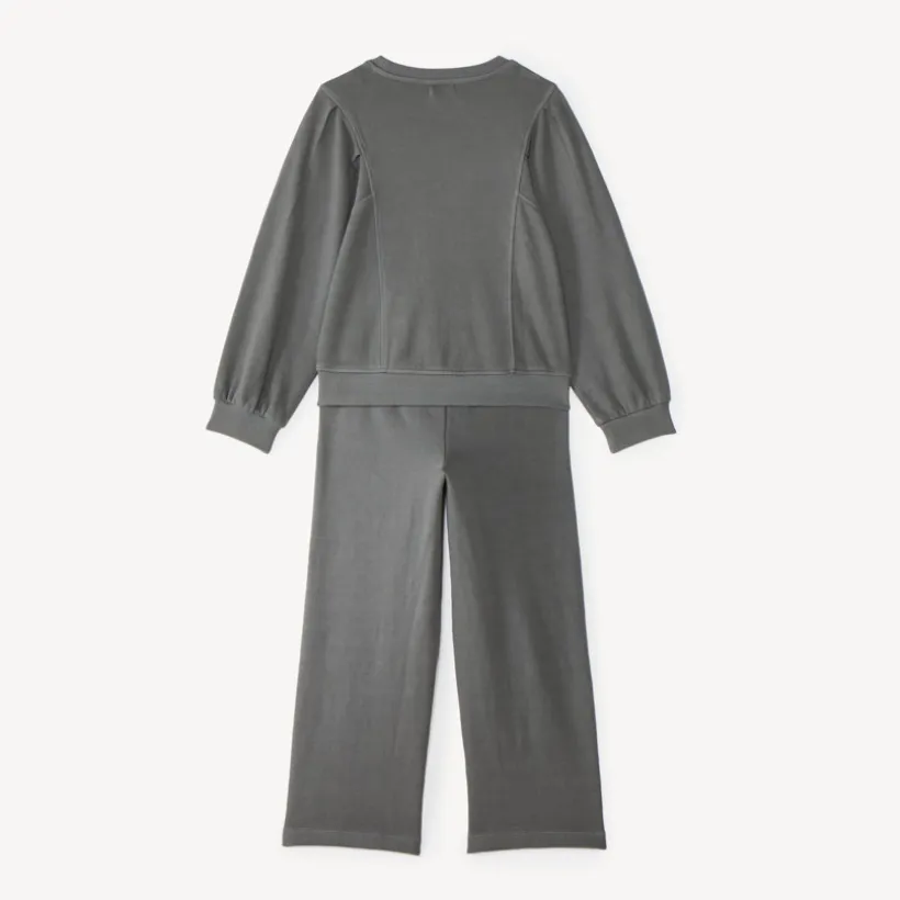 Jogging set voor meisjes in grijs met een vervaagde look
