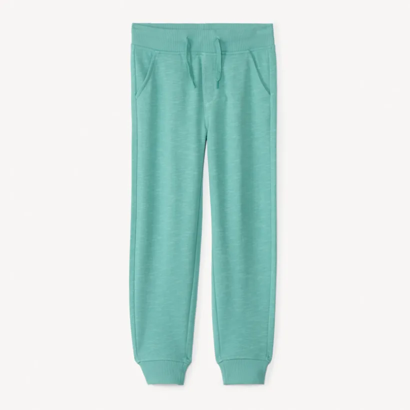 Joggings in uni slub fleece jongens