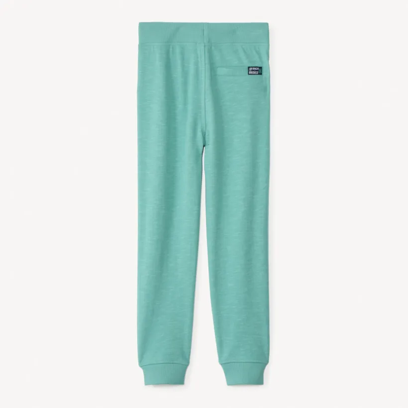 Joggings in uni slub fleece jongens
