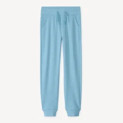 Joggings in uni slub fleece jongens