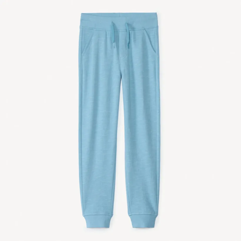 Joggings in uni slub fleece jongens