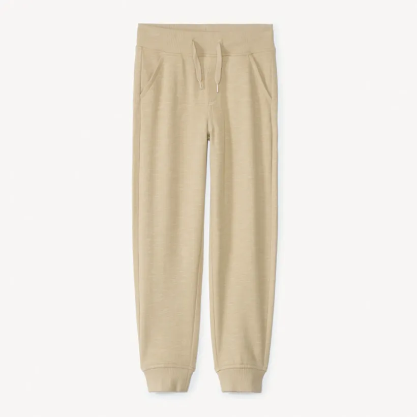 Joggings in uni slub fleece jongens