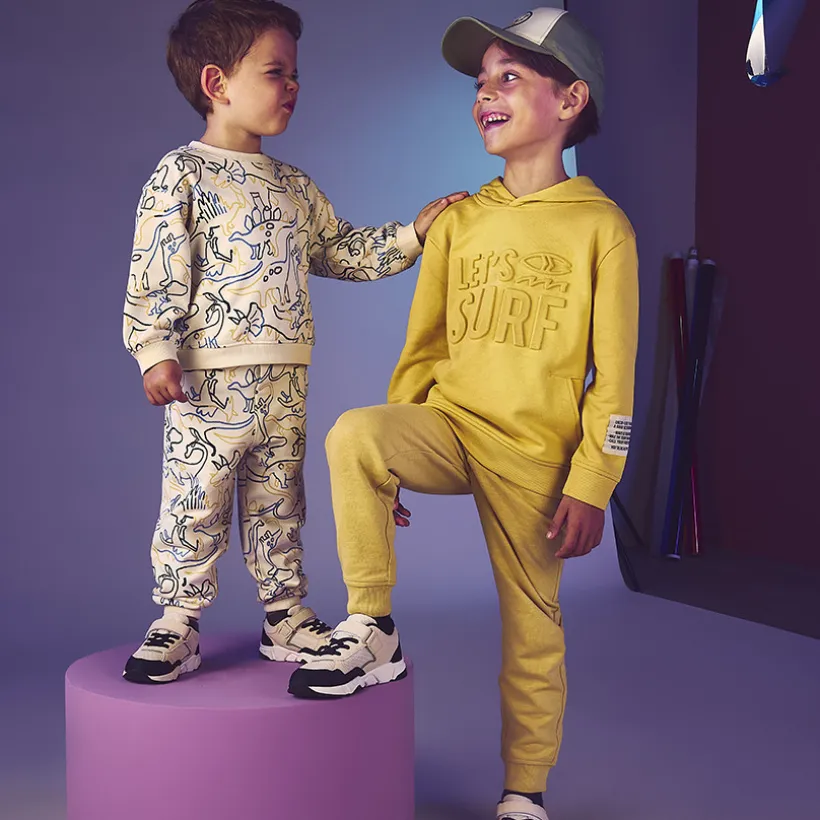 Jogging van effen fleece jongens