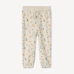 Jogging van geborsteld katoen met natuurprint voor babyjongen