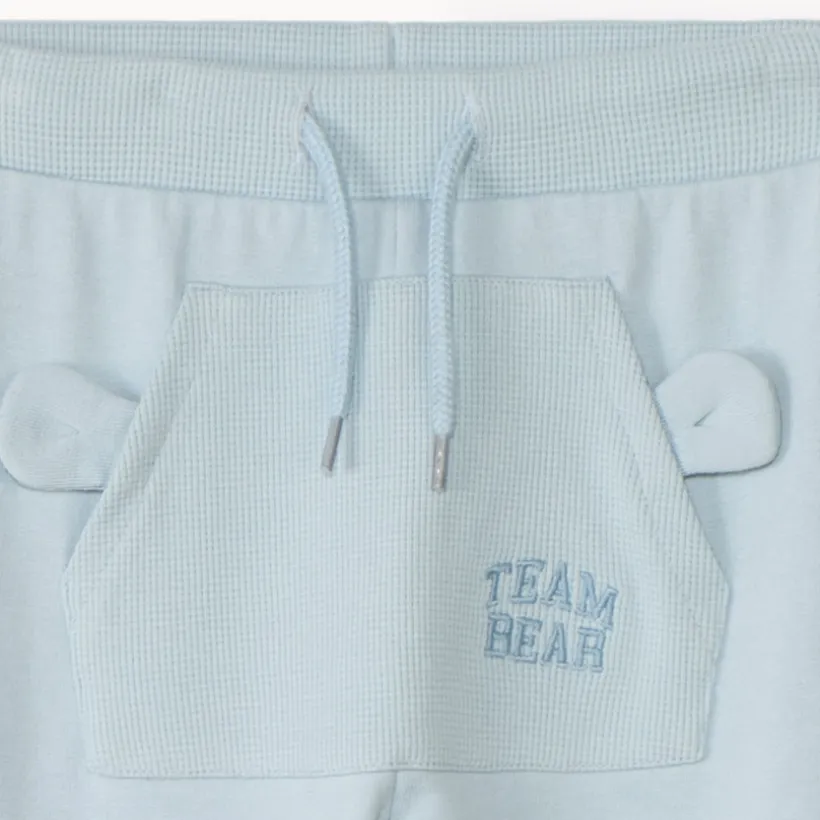 Jogging van unicolor fleece en honingraat voor babyjongens