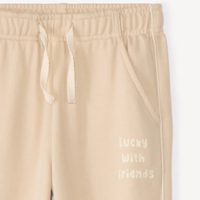 Jogging wijd in bedrukt fleece meisjes