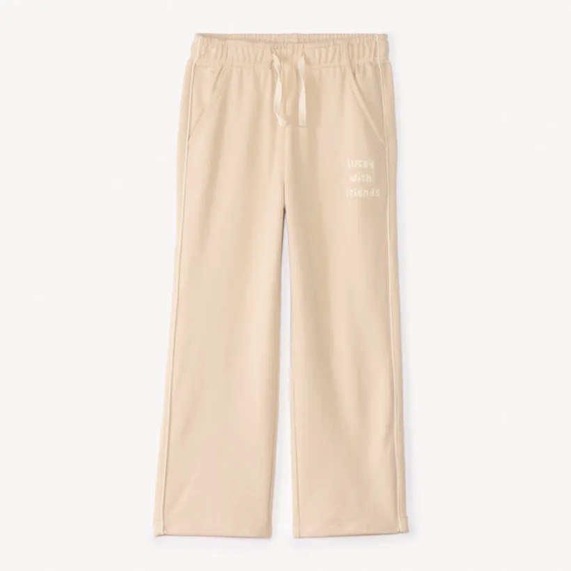 Jogging wijd in bedrukt fleece meisjes