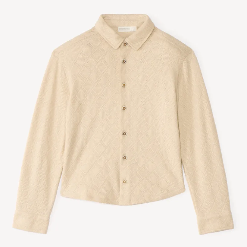 Jongen lange mouwen gestructureerde blouse