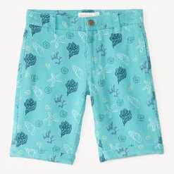 Jongens katoen broek met schelpenprint.