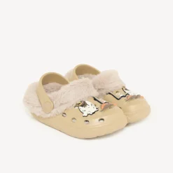 Jongens pantoffels stijl klompschoen met voering en patch
