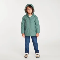 Jongens parka met capuchon en micropolaire voering.