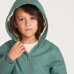 Jongens parka met capuchon en micropolaire voering.