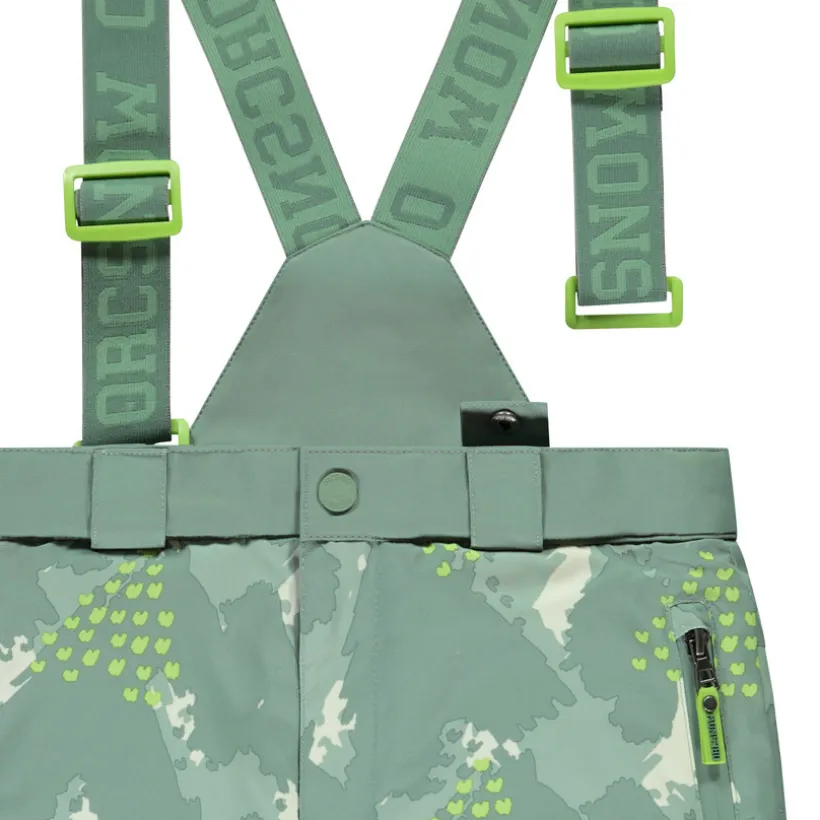 Jongens ski broek met afneembare bretels en print