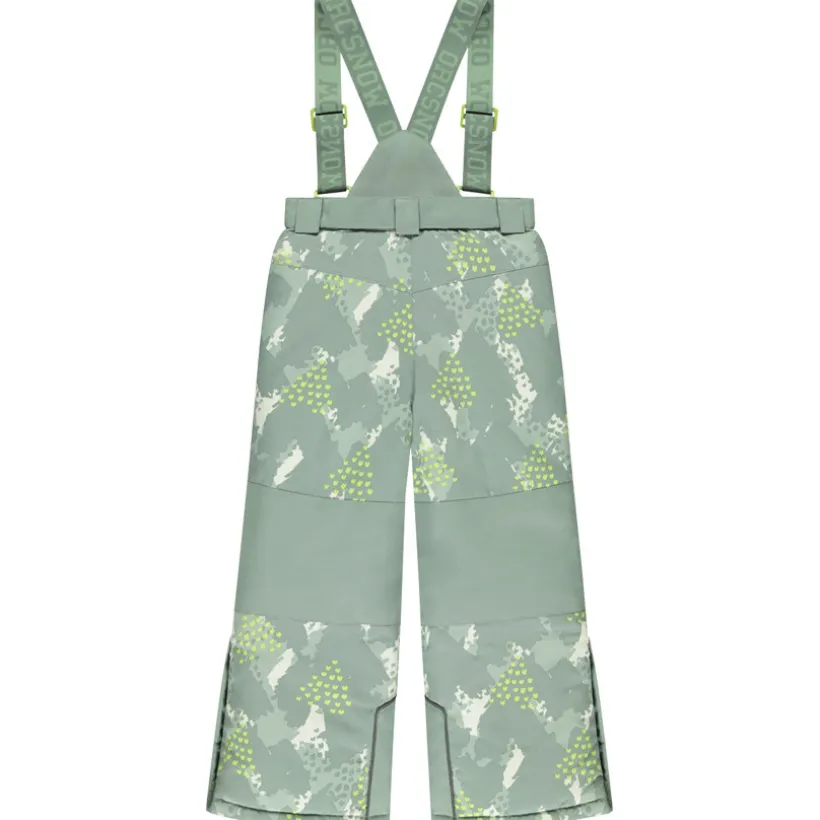 Jongens ski broek met afneembare bretels en print