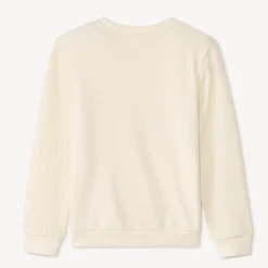 Jumper van twee materialen met reliëfpatroon jongens