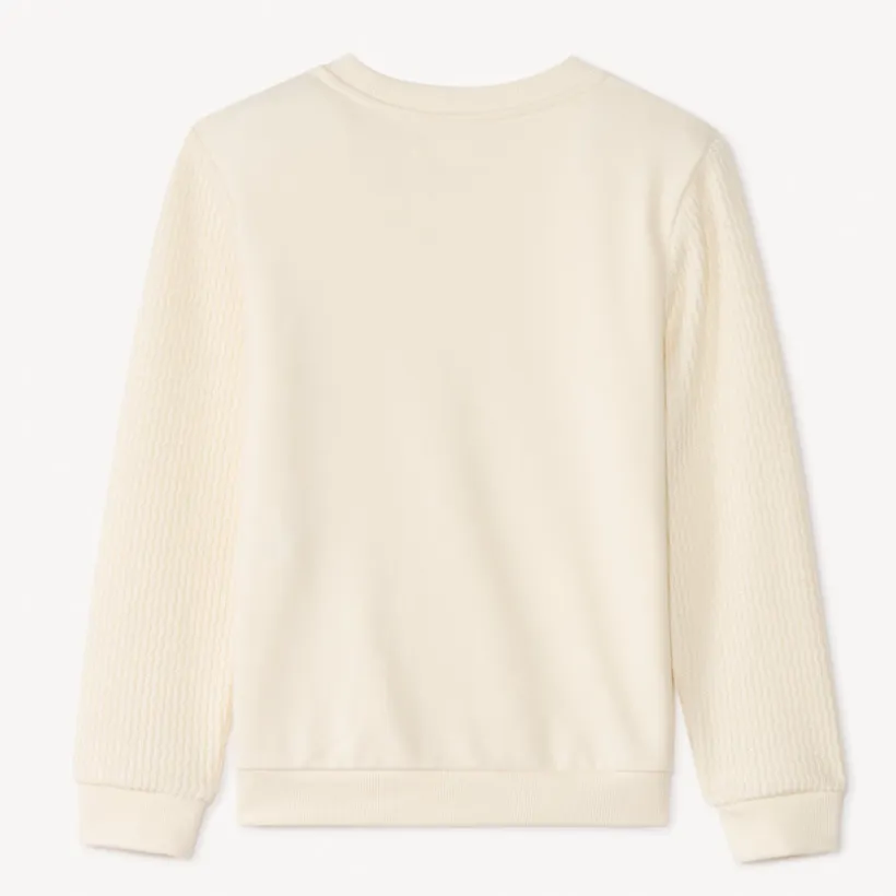 Jumper van twee materialen met reliëfpatroon jongens