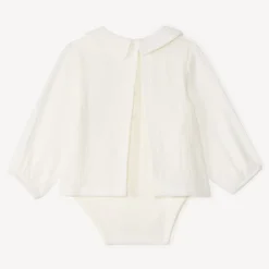Jumpsuit effect 2-in-1 van katoen met broderie van een olifant voor baby jongens