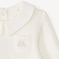 Jumpsuit effect 2-in-1 van katoen met broderie van een olifant voor baby jongens