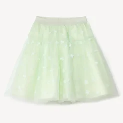 Jupe en tulle pailletée avec fleurs en relief fille