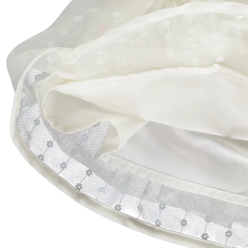 Jupe en tulle volanté avec sequins fleurs irisés pour bébé fille