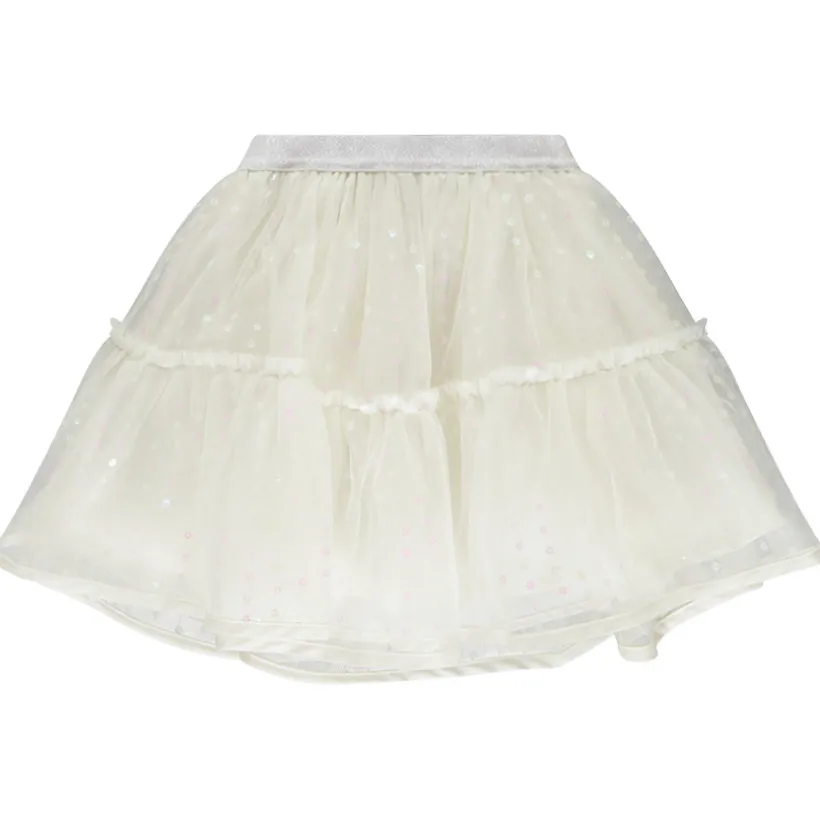Jupe en tulle volanté avec sequins fleurs irisés pour bébé fille
