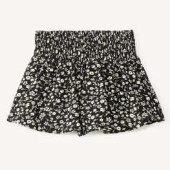 Jupe-short met smock taille en bloemenprint voor meisje