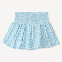 Jupe-short met smock taille en bloemenprint voor meisje