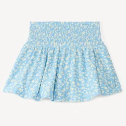 Jupe-short met smock taille en bloemenprint voor meisje